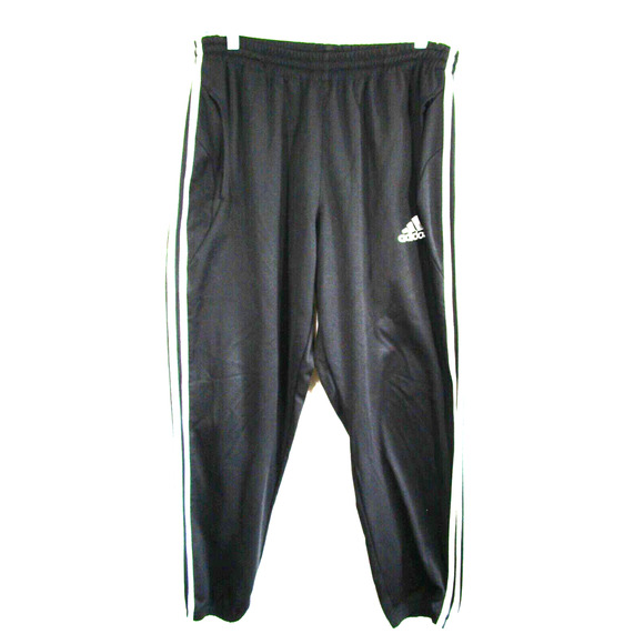 Adidas Clima365 Black 3 Stripe Elastic Cuff Polyester Track Pants Men Sz L - Picture 1 of 11